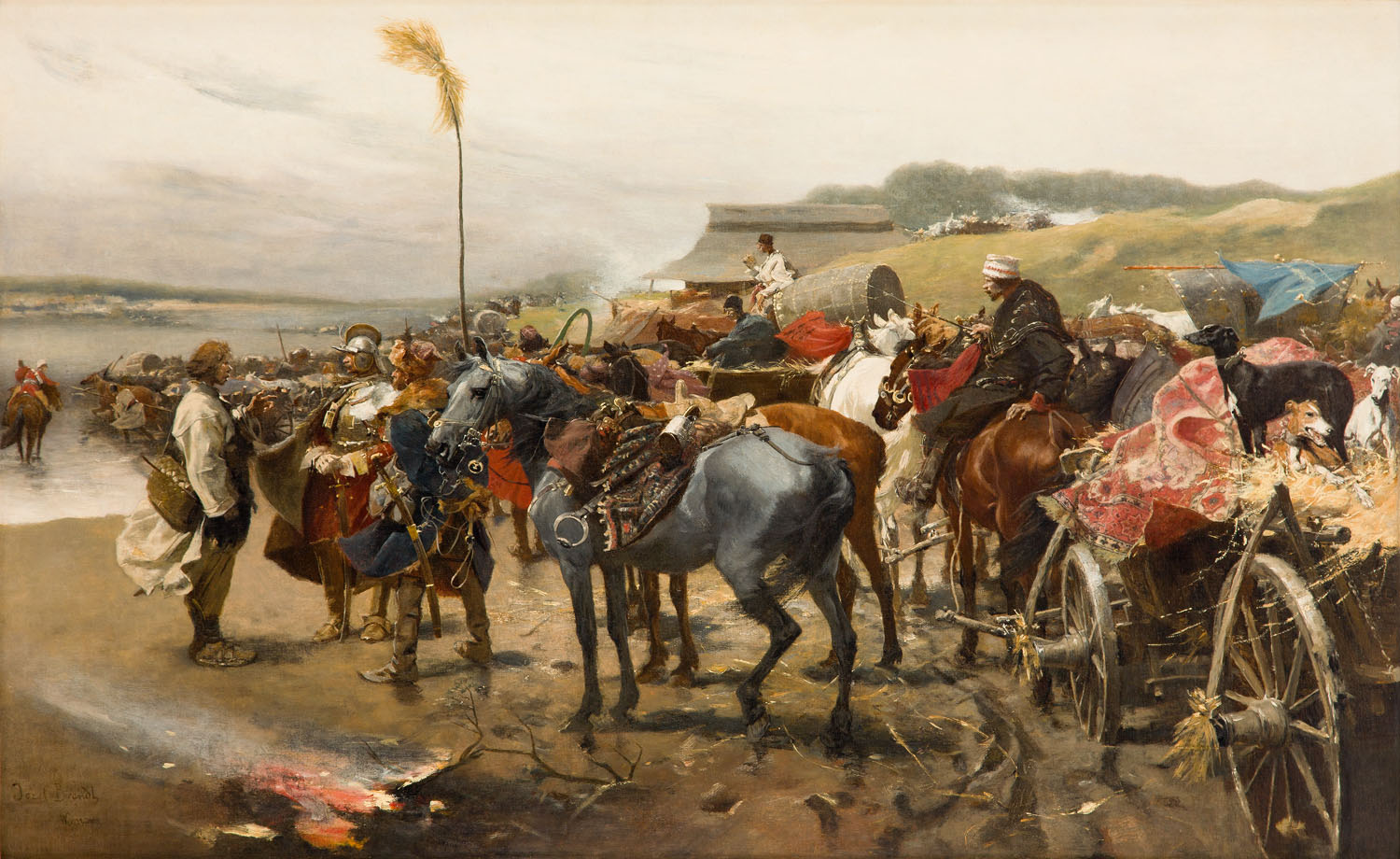 Józef Brandt Pospolite ruszenie u brodu, około 1895-1902