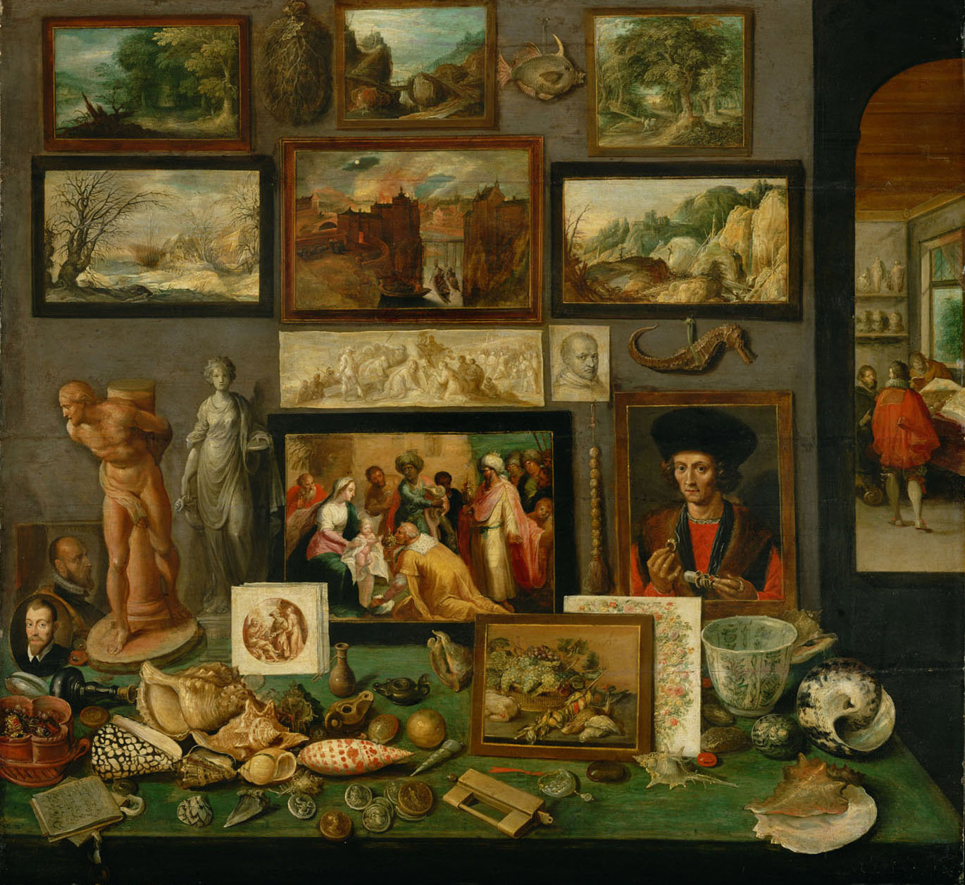 Frans II. Francken, Gabinet sztuki i osobliwości, ok. 1620-1625, Muzeum Historii Sztuki w Wiedniu, źródło: WikiCommons