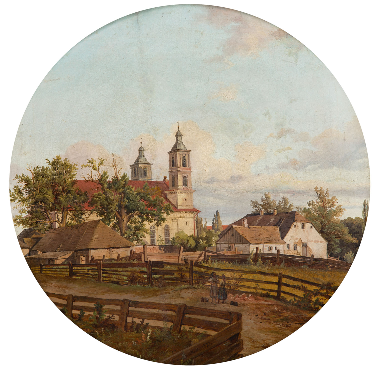 Kazimierz Górnicki (1838 - 1889 ) "Widok na kościół w Suwałkach", 1873 Muzeum Okręgowe w Suwałkach