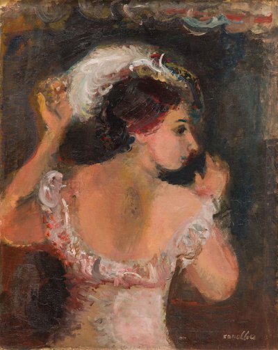 Rajmund Kanelba (Kanelbaum) - Portret kobiety w sukni i kapeluszu