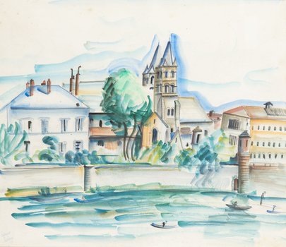Irena Hassenberg (Reno) - Widok znad Sekwany w Melun