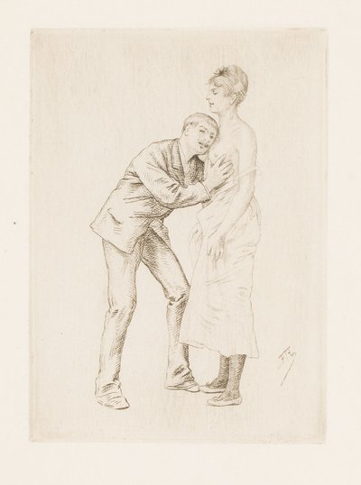 Felicien Rops - Ausculation, z cyklu Les sonnets du docteur