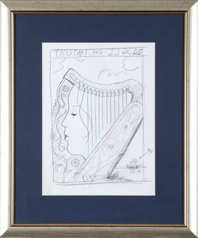 Rafał Olbiński - Szkic do plakatu "Tristan und Isolde"