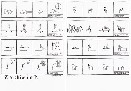 Jacek Świdziński - "Z archiwum P.", 8 pasków komiksowych