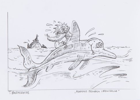 Tadeusz Baranowski - "Morskie przygody Nerwosolka", rysunek