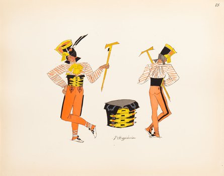 Zofia Stryjeńska - Górale z Tatr, plansza XVIII z teki 'Polish Peasants' Costumes'