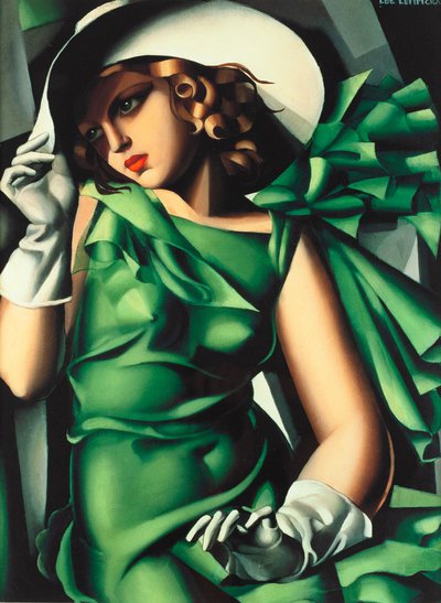Tamara Łempicka - Portret młodej kobiety w zielonej sukni