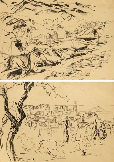 Maria Melania Mutermilch / Mela Muter - Port w Collioure (recto) / Widok na Collioure (verso), 1925-1927