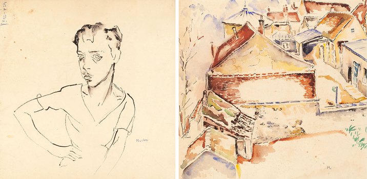 Maria Melania Mutermilch / Mela Muter - Pejzaż miejski (recto) / Portret chłopca (verso)