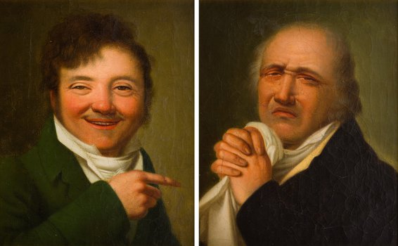 Louis Léopold Boilly (według) - Dwa portrety męskie