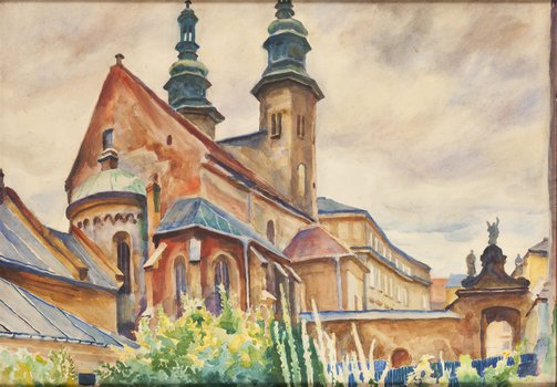 Stanisław Kamocki - Widok na kościół św. Andrzeja w Krakowie