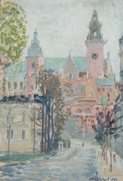 Widok na Katedrę Wawelską z ul. Straszewskiego, Hanna Rudzka-Cybisowa