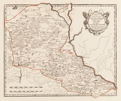 Mapa Polski (Der Koniglichen Republik Polen Woiwodschaften Kiow das ist die obere Polnische Ukraine oder Klein Polens ostlicher Theil Nor), Franz Johann Joseph von Reilly