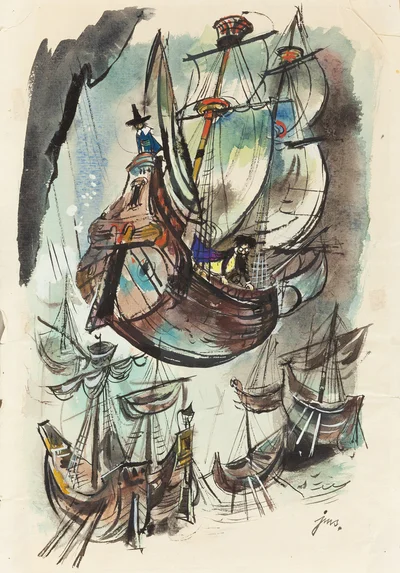 Ilustracja do "Podróży Pana Kleksa", Jan Marcin Szancer