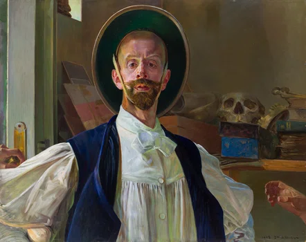 "Autoportret z czaszką", Jacek Malczewski