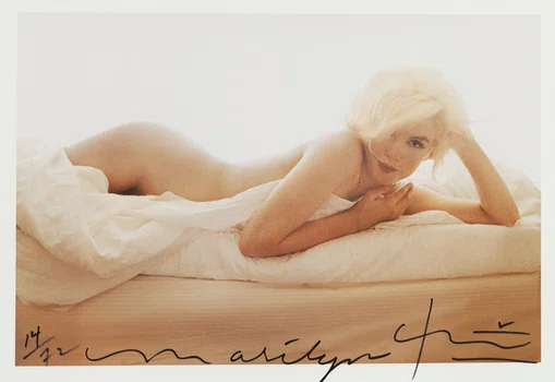 "Marilyn nude on the bed", Bert Stern