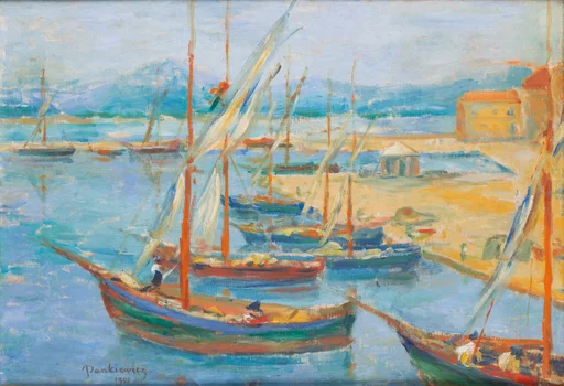 "Łodzie w porcie Saint-Tropez", Józef Pankiewicz