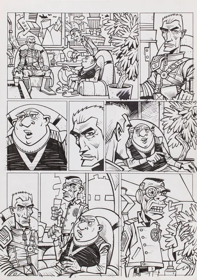 "Red i podróbka Marilyn Monroe", plansza komiksowa nr 1, Andrzej Janicki