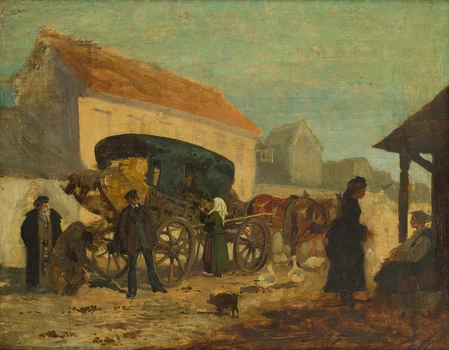 Dyliżans w miasteczku, Maksymilian Gierymski