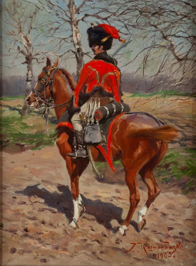 Huzar napoleoński na koniu, Zygmunt Rozwadowski