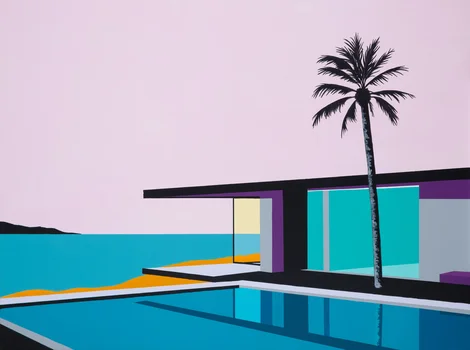 "Purple ville with palm", Jean-Claude Plewniak