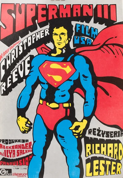 Plakat filmowy "Superman III", reż. Richard Lester, Mirosław Łakomski