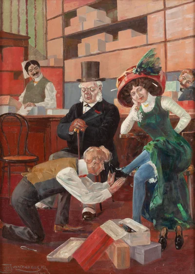 Przymiarka u szewca, Czesław Borys Jankowski