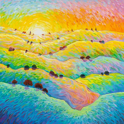 "Colorful hills leading me home", Monika Siwiec