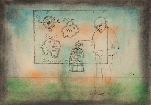 Rysunek do spektaklu "Dwie przygody Lemuela Guliwera", 1986, Jan Pyjor