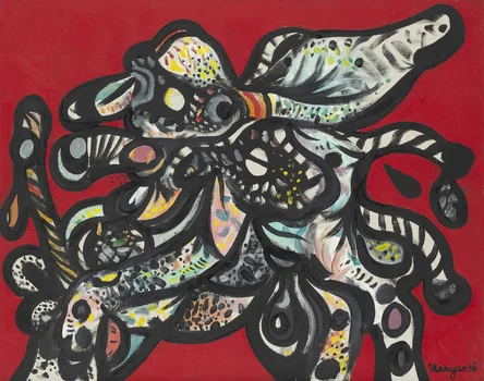 "Obraz czerwony" ("Red painting"), Pinchas Burstein