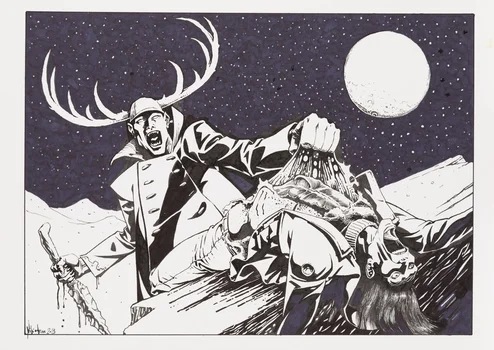 "Pieśń o śmierci i śniegu", ilustracja do miesięcznika "Nowa Fantastyka", Nikodem Cabała