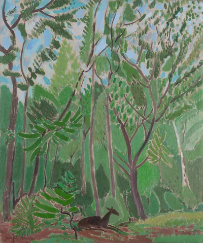 "Krajobraz z sarną", Józef Hecht