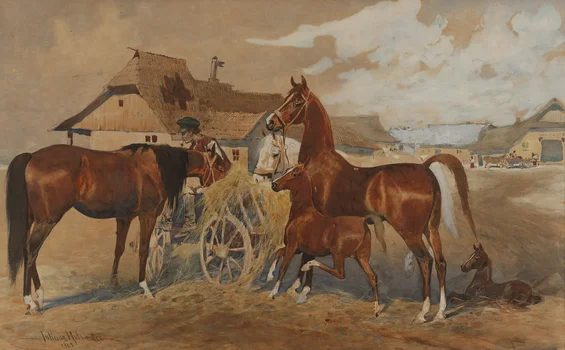 Konie przed zagrodą, Juliusz Holzmüller