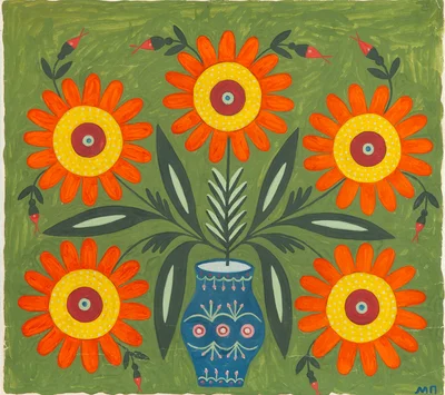 "Autumn flowers", Marija Prymachenko