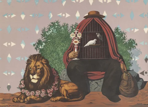 "Deux Tourterelles"' z cyklu "Dans la Chaude Pénombre de leur Maison", René Magritte