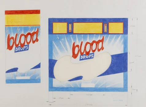 Projekt opakowania "Blood drops 1", Zbigniew Libera