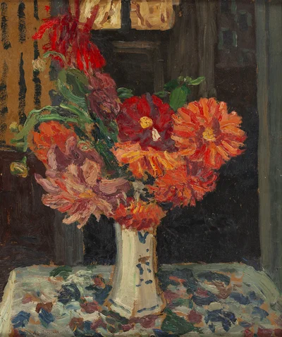 Martwa natura z czerownymi cyniami, Alfred Swieykowski