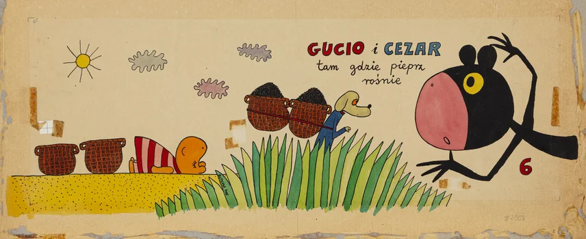 "Gucio i Cezar tam gdzie pieprz rośnie", ilustracja okładkowa, Bohdan Butenko