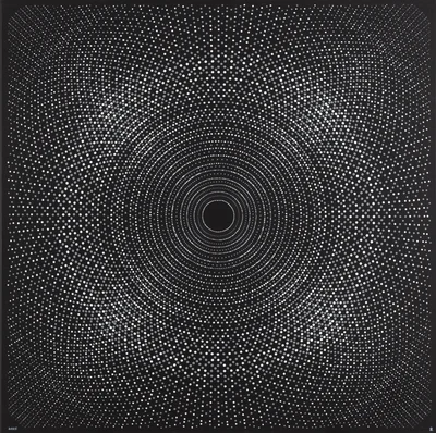 "Wola istnienia (a. Braille'a, counter-clockwise, white dots)", Ryszard Rabsztyn