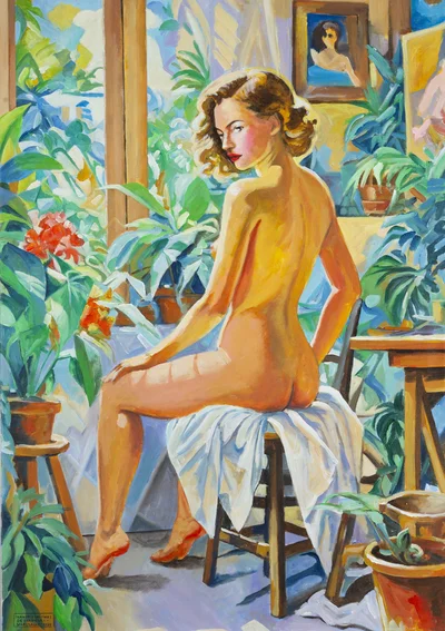 "Modelka w pracowni", Sławomir Gębczyński