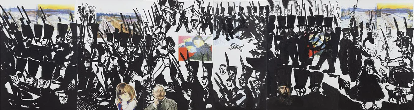 "Warszawianka" poliptyk z cyklu "Poprawić Mozarta" (Cykl XXVII), Edward Dwurnik