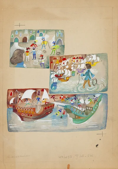 "Podróże Guliwera", ilustracja do czasopisma "Świerszczyk", Ewa Salamon