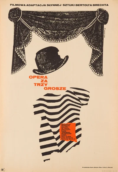 Plakat do filmu "Opera za trzy grosze" reż. Wolfgang Staudte, Eryk Lipiński