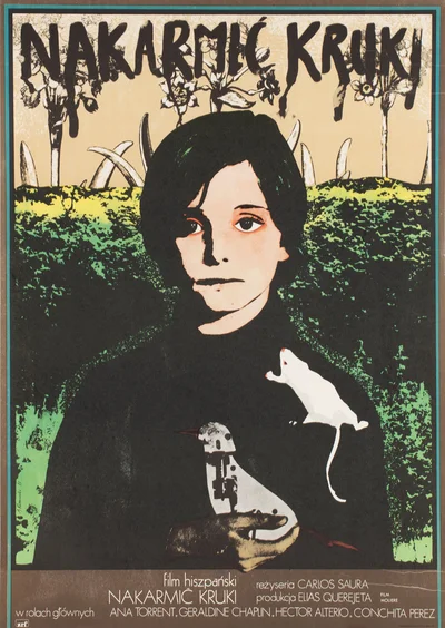 Plakat do filmu "Nakarmić kruki" reż. Carlos Saura, Andrzej Klimowski