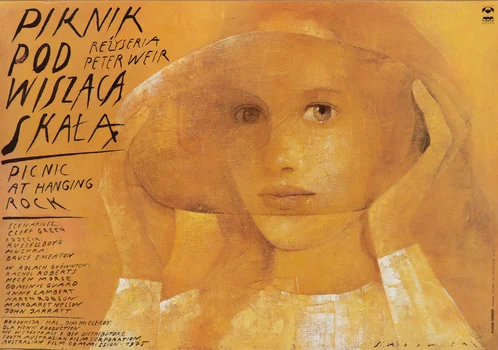 Plakat do filmu "Piknik pod wiszącą skałą" reż. Peter Weir, Wiktor Sadowski