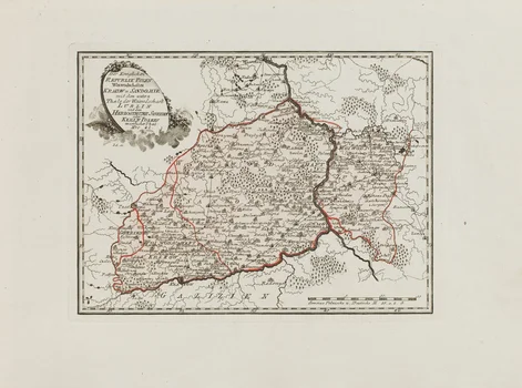 Mapa wojewodztwa krakowskiego, sandomierskiego i czesciowo lubelskiego, Franz Johann Joseph von Reilly