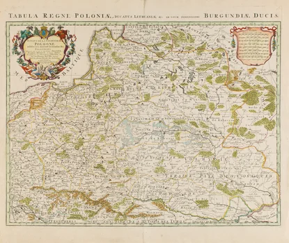 Mapa Rzeczpospolitej ("Estats de la Couronne de Pologne subdivise’s…"), Johannes Covens