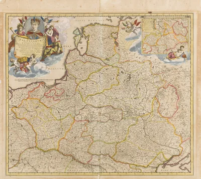 Mapa ziem Rzeczpospolitej  ("Hanc Regni Poloniarum Magnique Ducatus Lithuaniae..."), Johann Baptist Homann