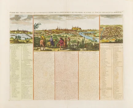 Kraków, Warszawa, Wilno (Carte des trois ordres qui composent l’Etat de la Republique de Pologne), Henri Abraham Chatelain