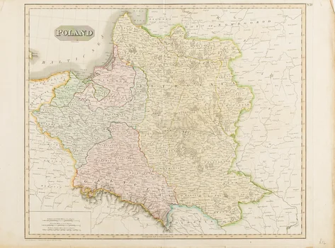 Mapa ziem polskich po rozbiorach ("Poland as Divided"), N.R. Hewitt John Thompson